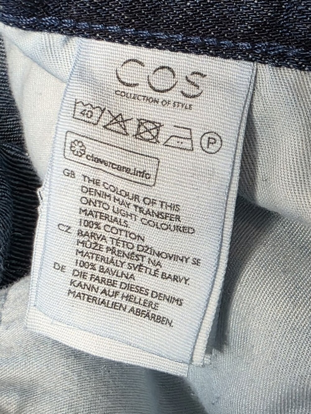 COS Dark Wash Arch Barrel Leg Rigid Denim High Rise Jeans Contemporary Modest.28 - Picture 2 of 9
